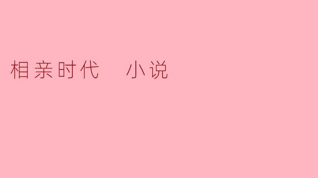 相亲时代 小说
